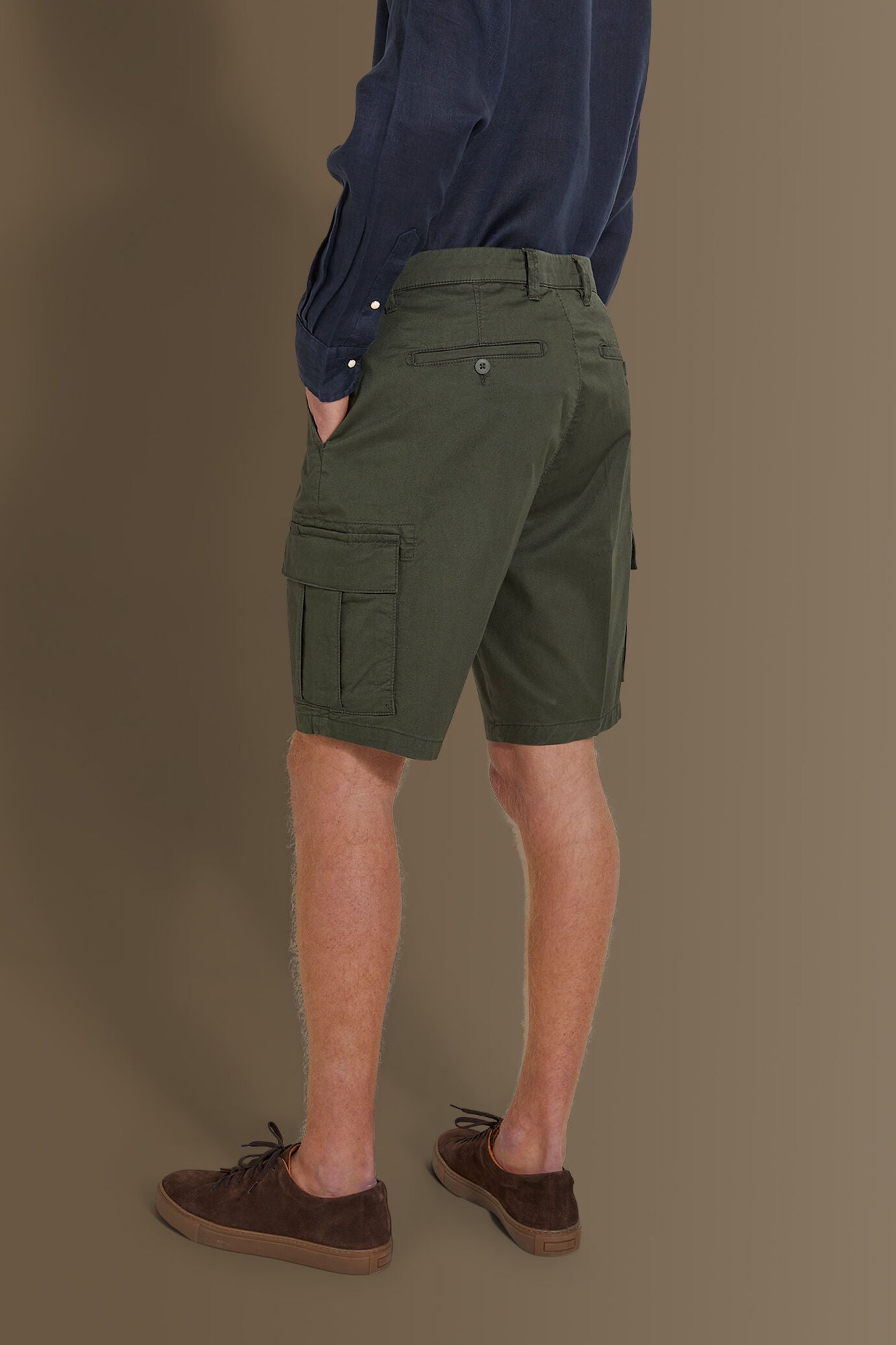 Cargo bermuda twill stretch construction
