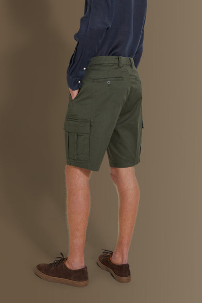 Cargo bermuda twill stretch construction