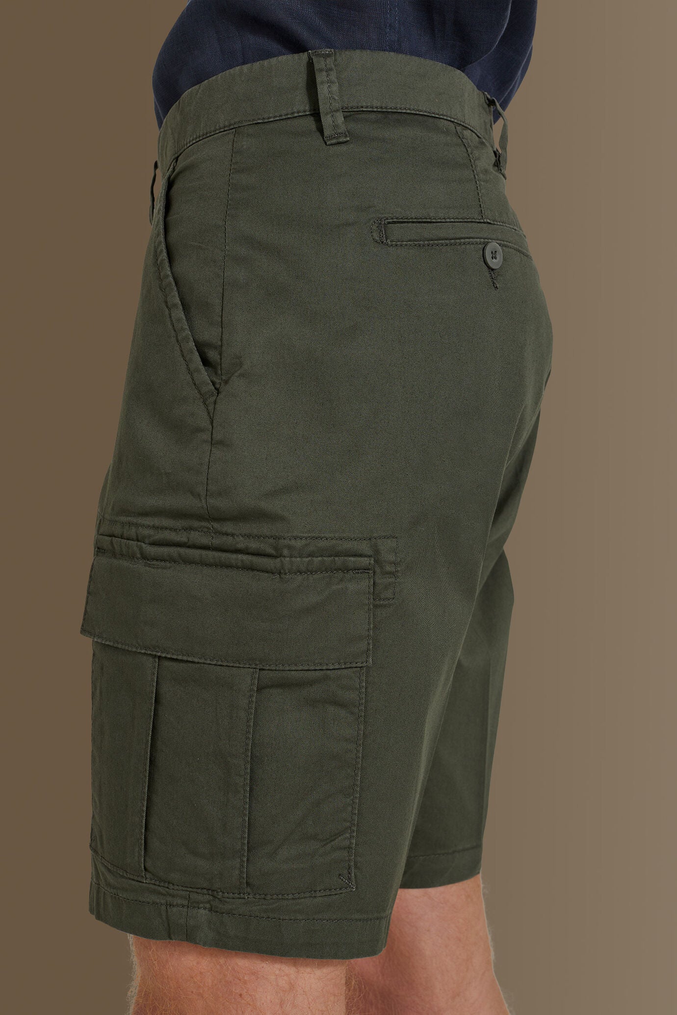Cargo bermuda twill stretch construction