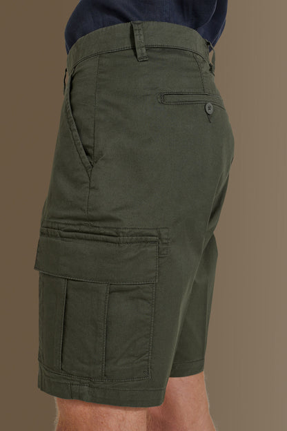 Cargo bermuda twill stretch construction