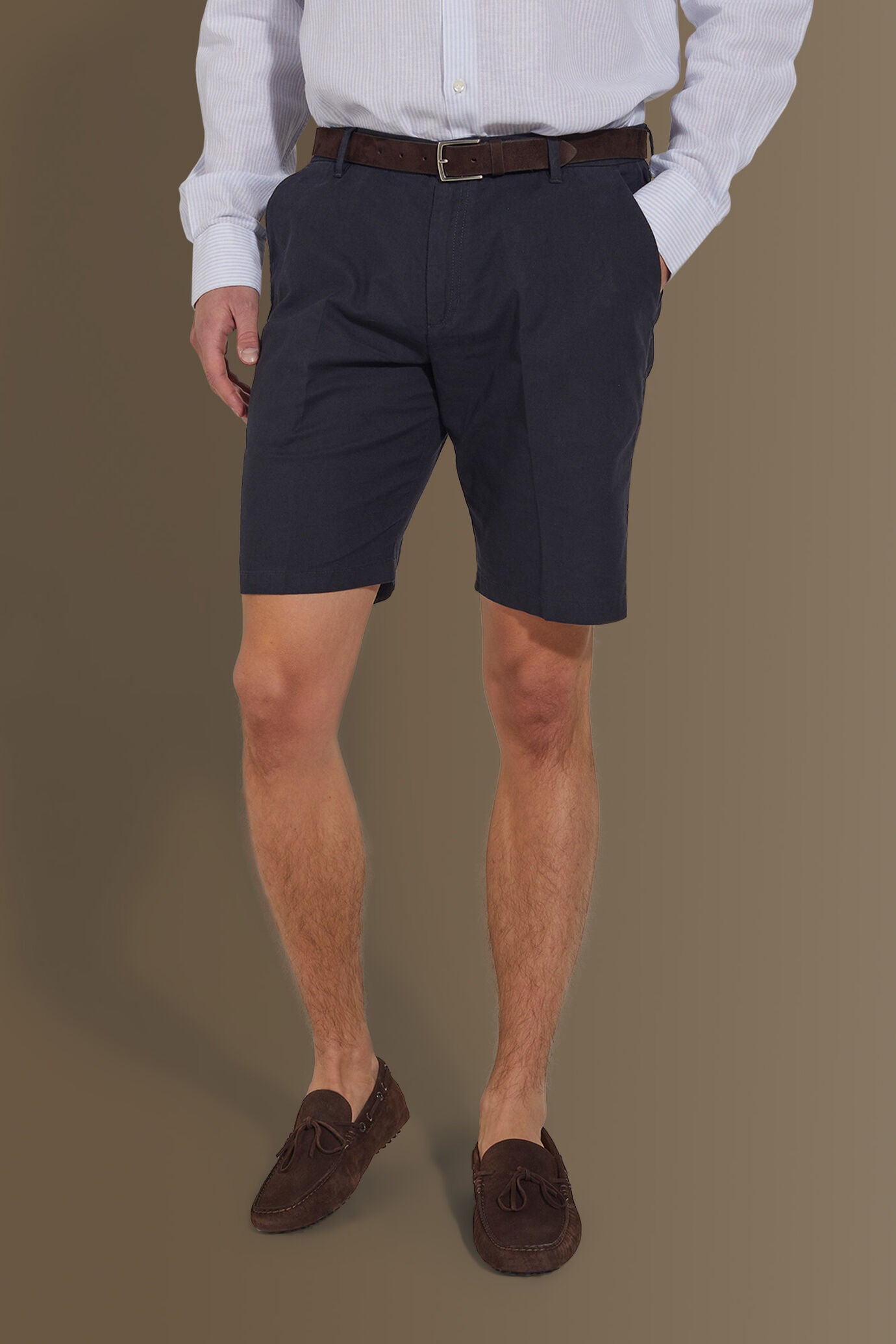Cargo bermuda twill stretch construction