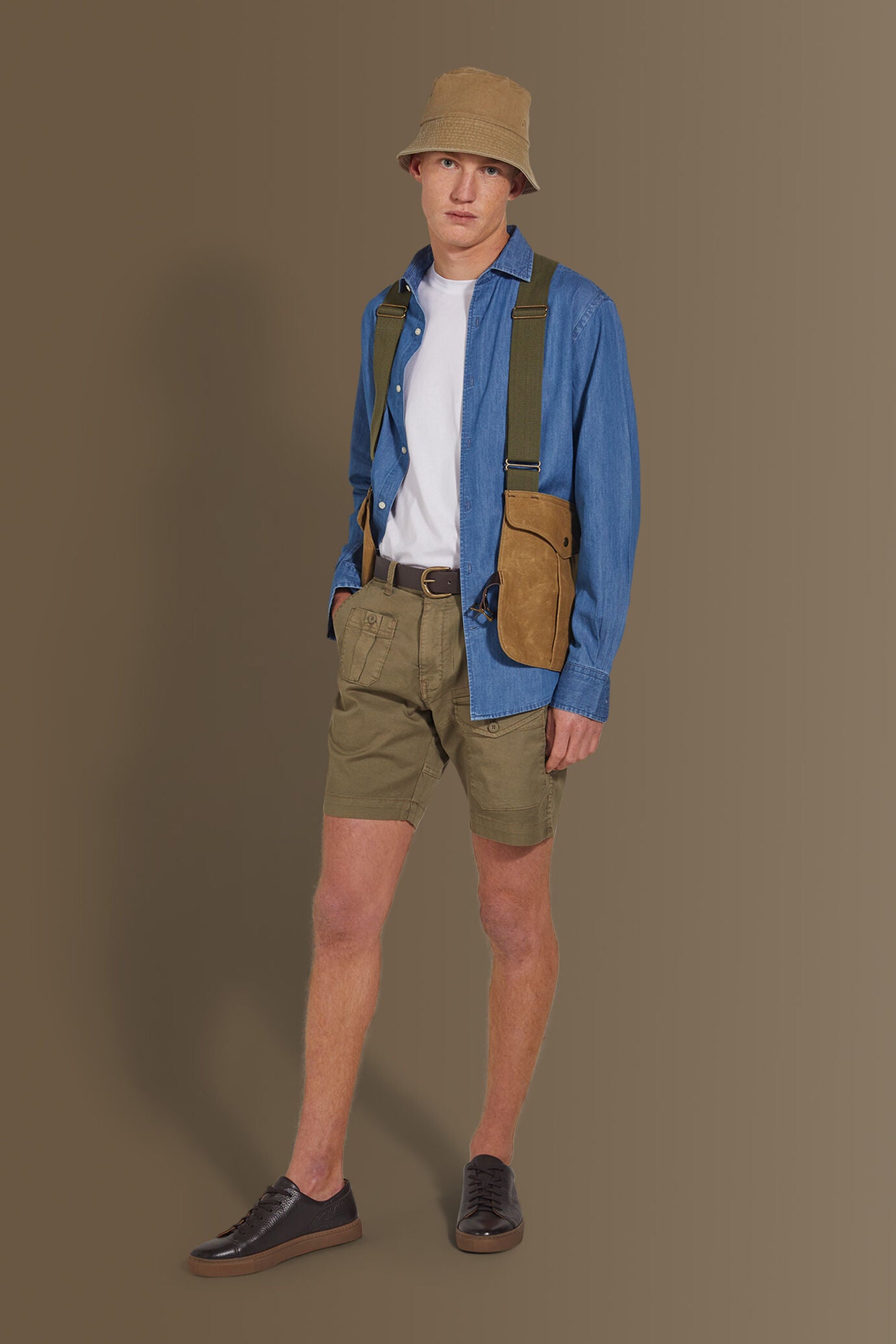 Bermuda with pocktes twill stretch fabric