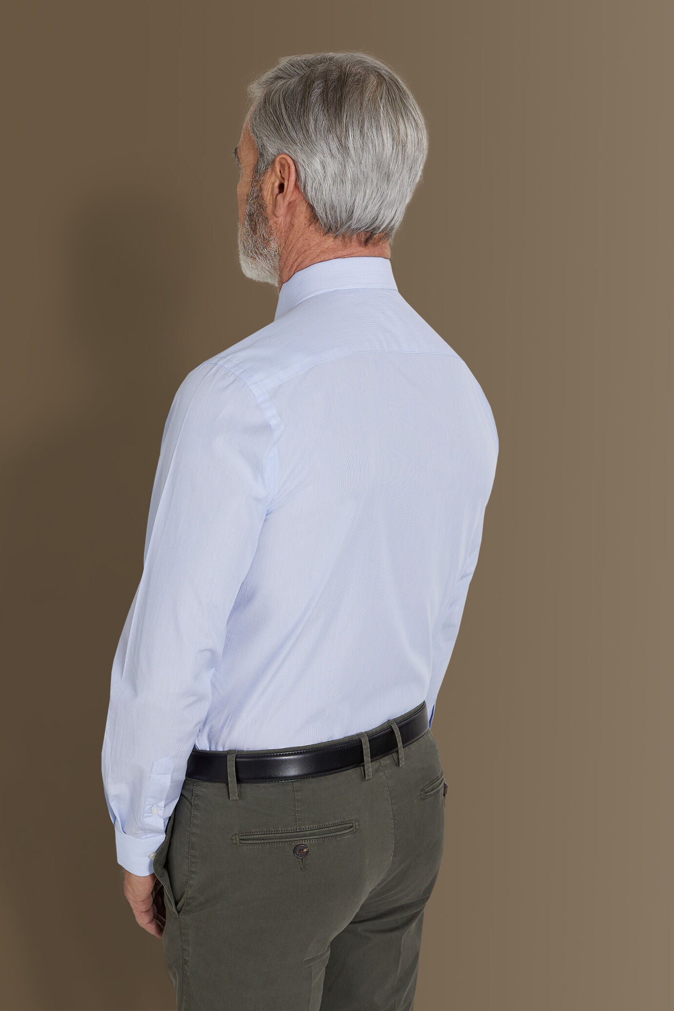 Classic shirt french collar thin stripes fabric
