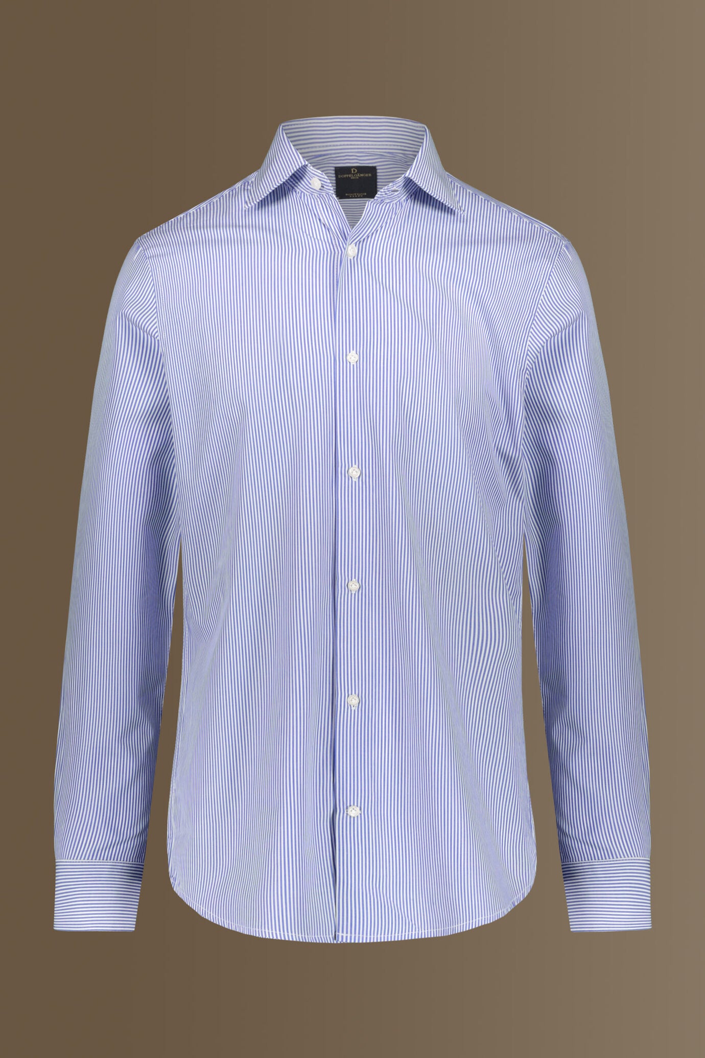 Classic shirt french collar stripes fabric