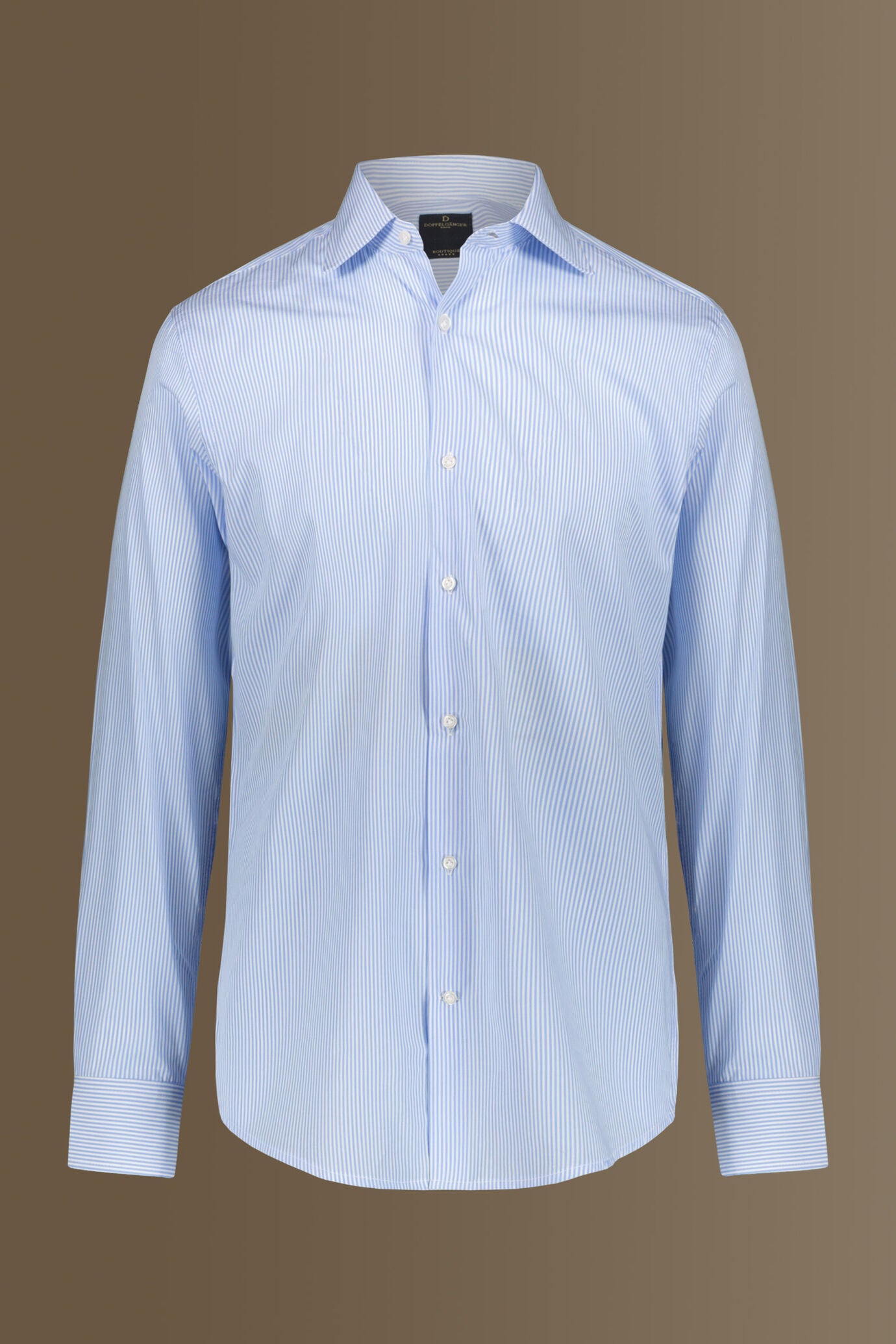 Classic shirt french collar stripes fabric