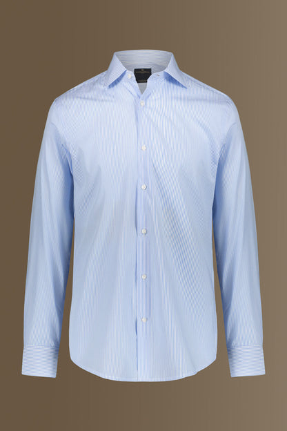 Classic shirt french collar stripes fabric