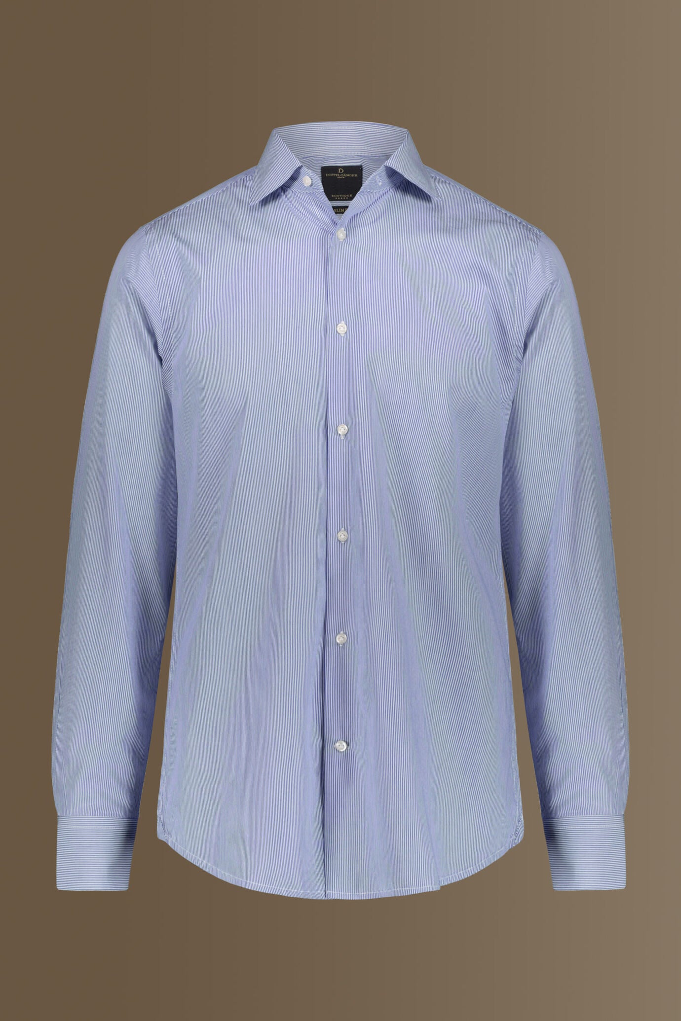 Classic shirt french collar narrow stripes fabric