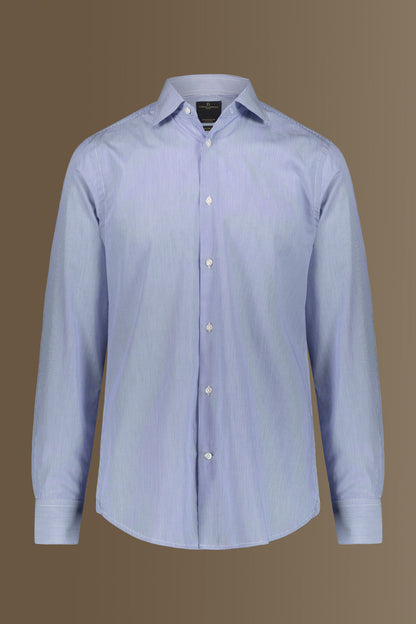 Classic shirt french collar narrow stripes fabric