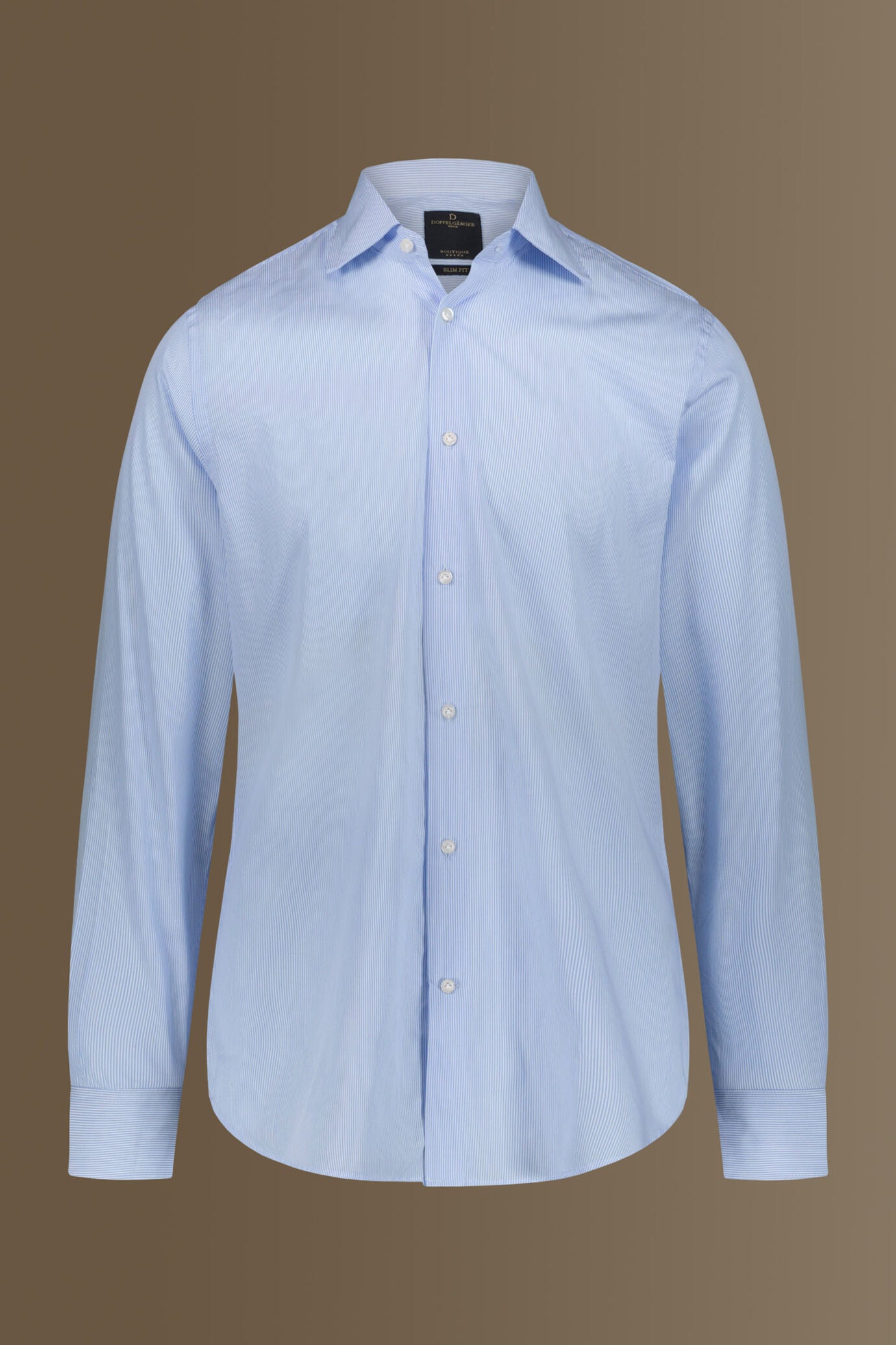 Classic shirt french collar narrow stripes fabric