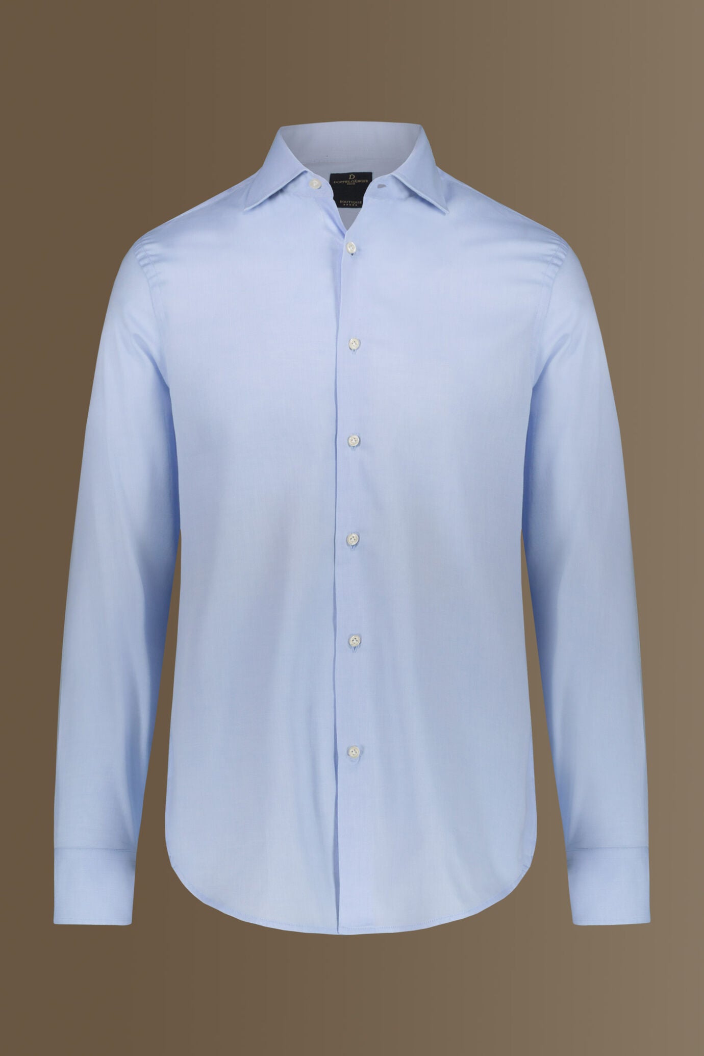 Classic shirt french collar herringbone fabric