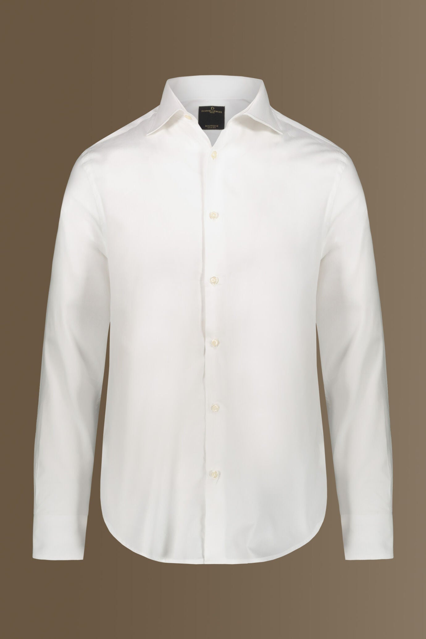 Classic shirt french collar herringbone fabric