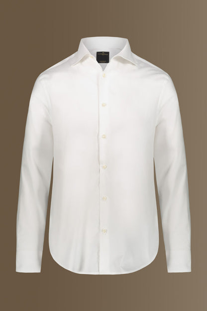 Classic shirt french collar herringbone fabric