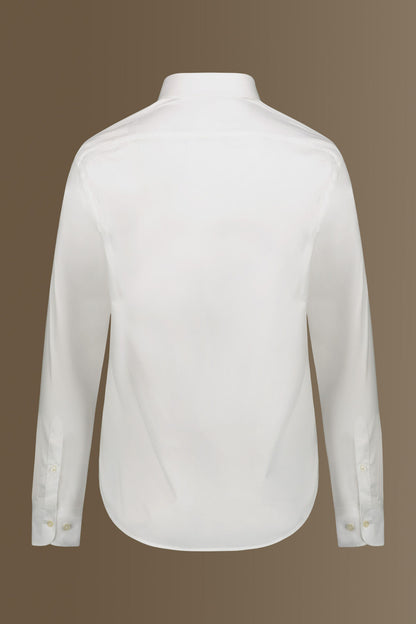 Classic shirt french collar herringbone fabric