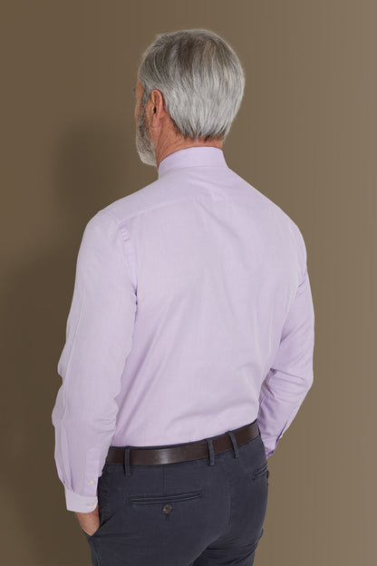 Classic shirt french collar herringbone fabric