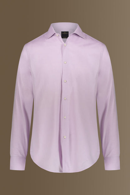 Classic shirt french collar herringbone fabric