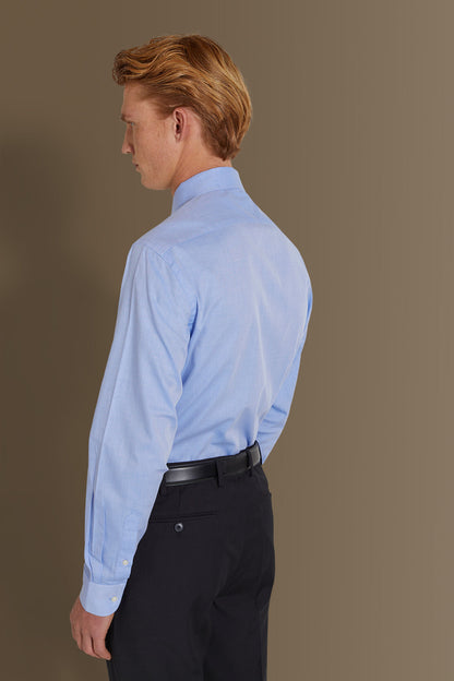 Classic shirt french collar herringbone fabric