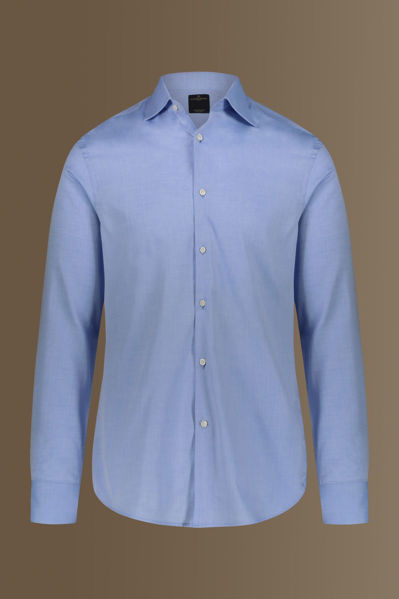 Classic shirt french collar herringbone fabric