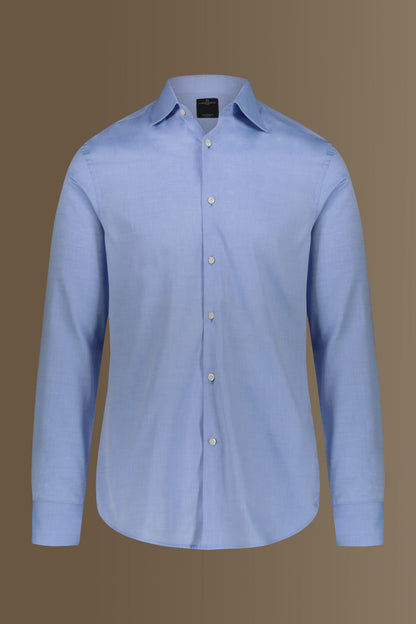 Classic shirt french collar herringbone fabric