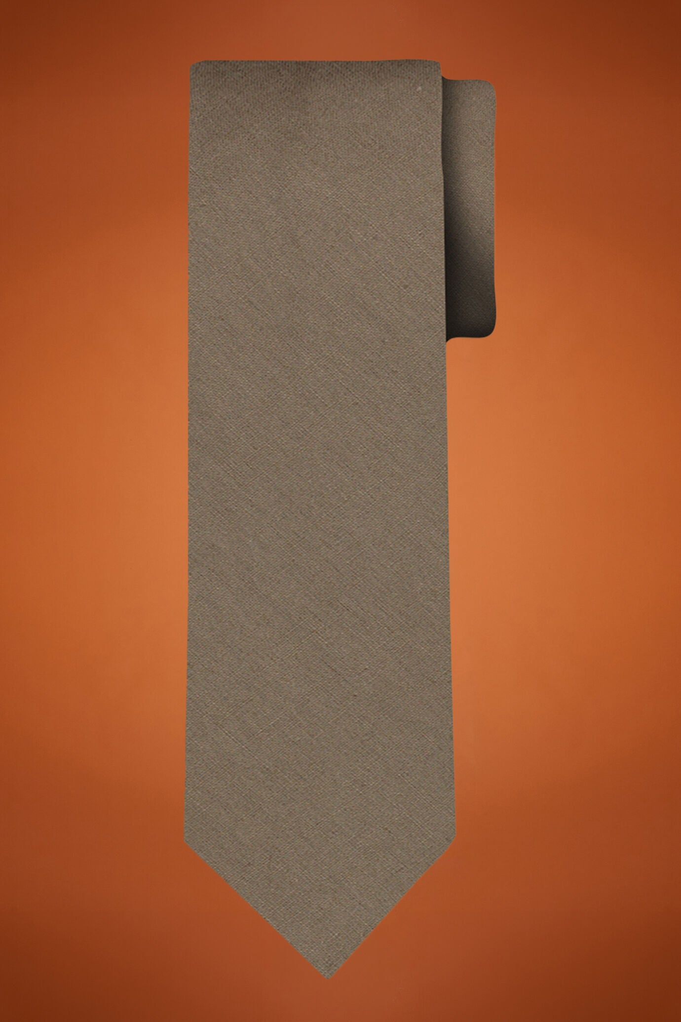 Linen blend tie solid colour