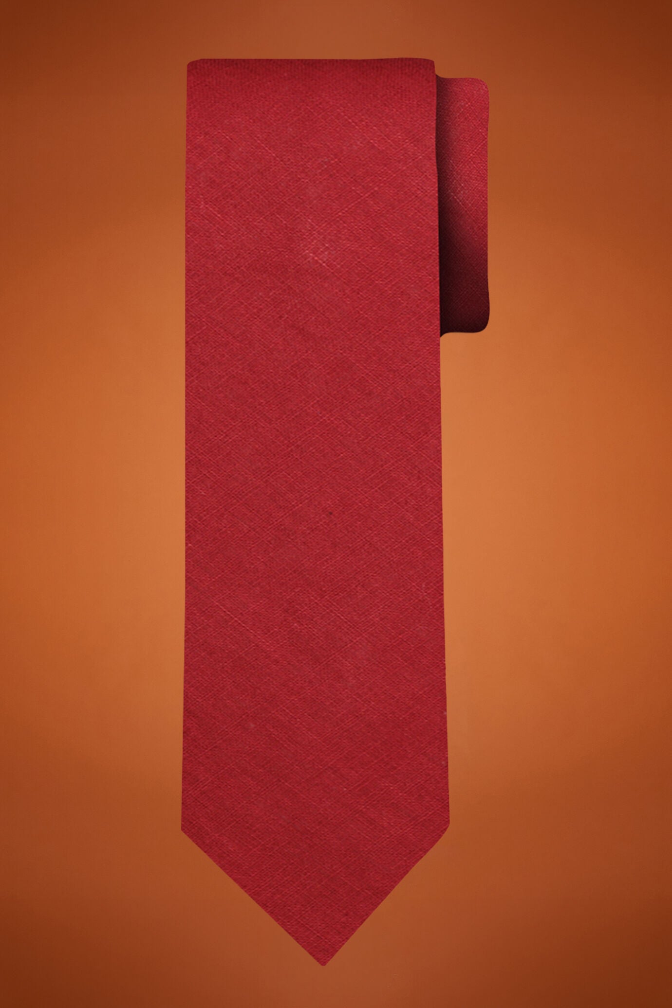 Linen blend tie solid colour