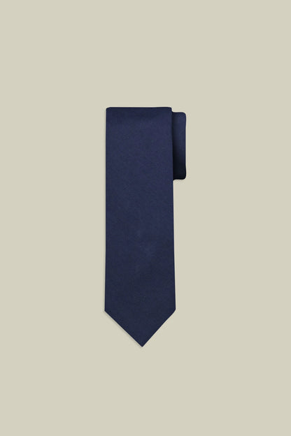 Linen blend tie solid colour