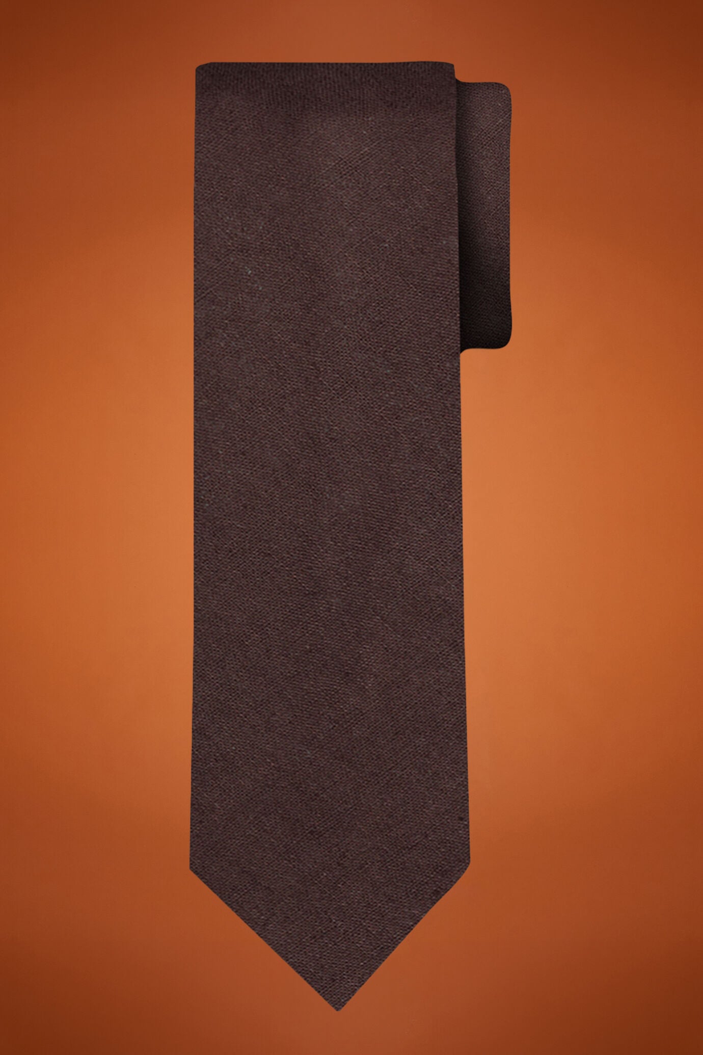 Linen blend tie solid colour
