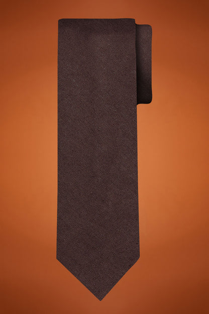 Linen blend tie solid colour