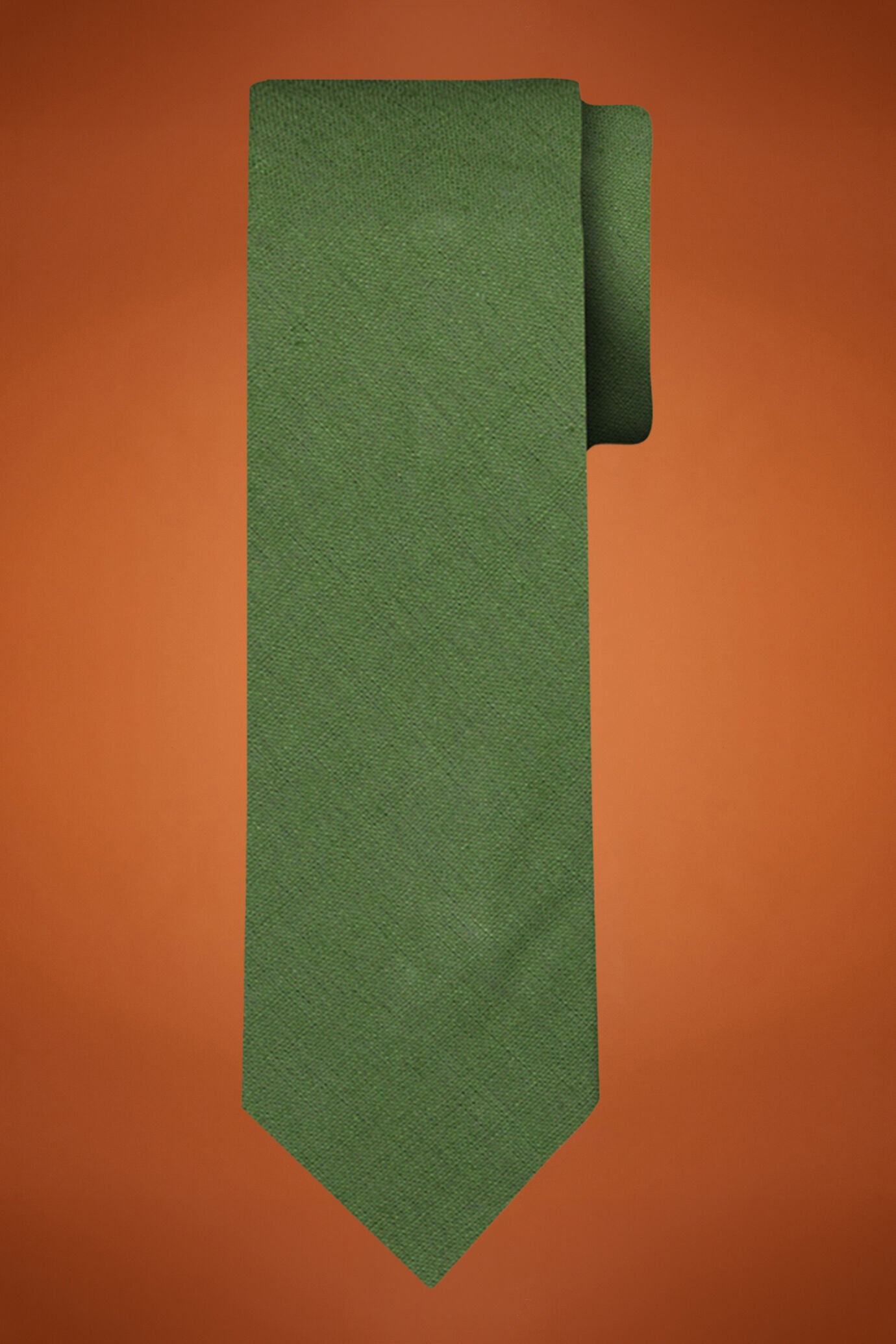 Linen blend tie solid colour