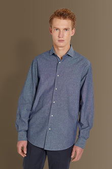 Casual shirt french collar chambray fabric