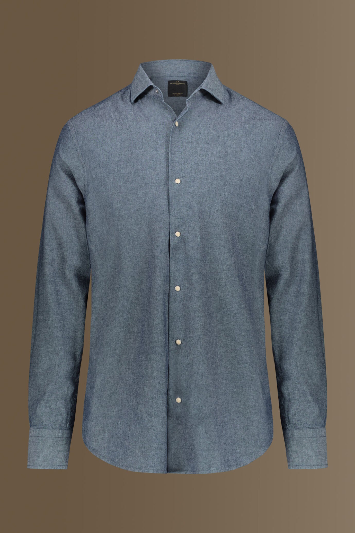 Casual shirt french collar chambray fabric