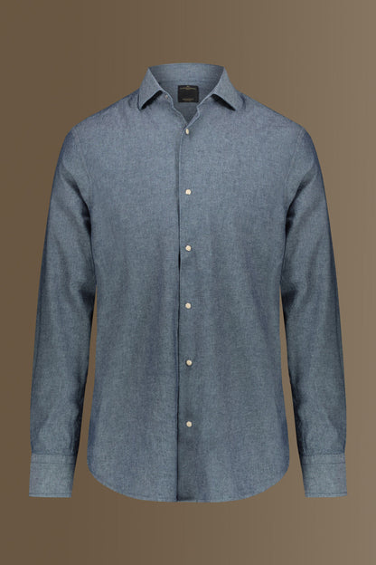 Casual shirt french collar chambray fabric