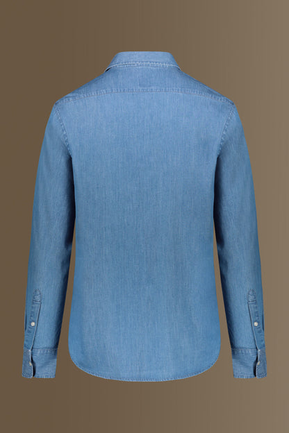Casual shirt french collar jeans fabric