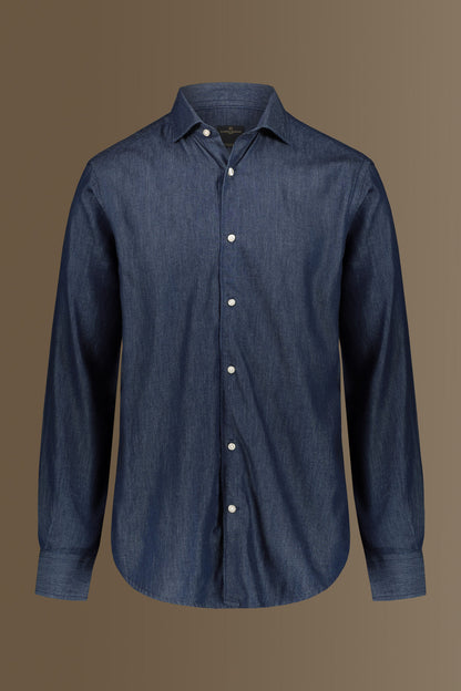 Casual shirt french collar jeans fabric