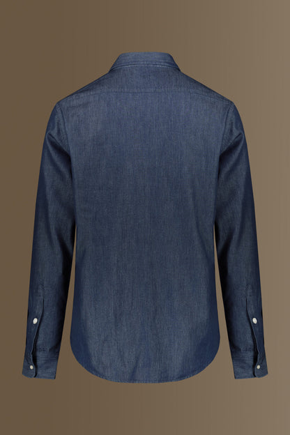 Casual shirt french collar jeans fabric