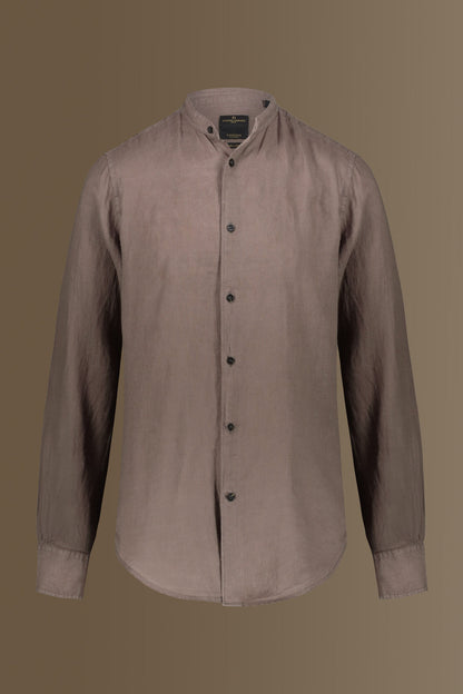 Casual shirt corean collar 100% linen solid colour