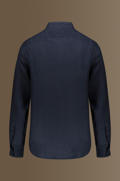 Casual shirt corean collar 100% linen solid colour