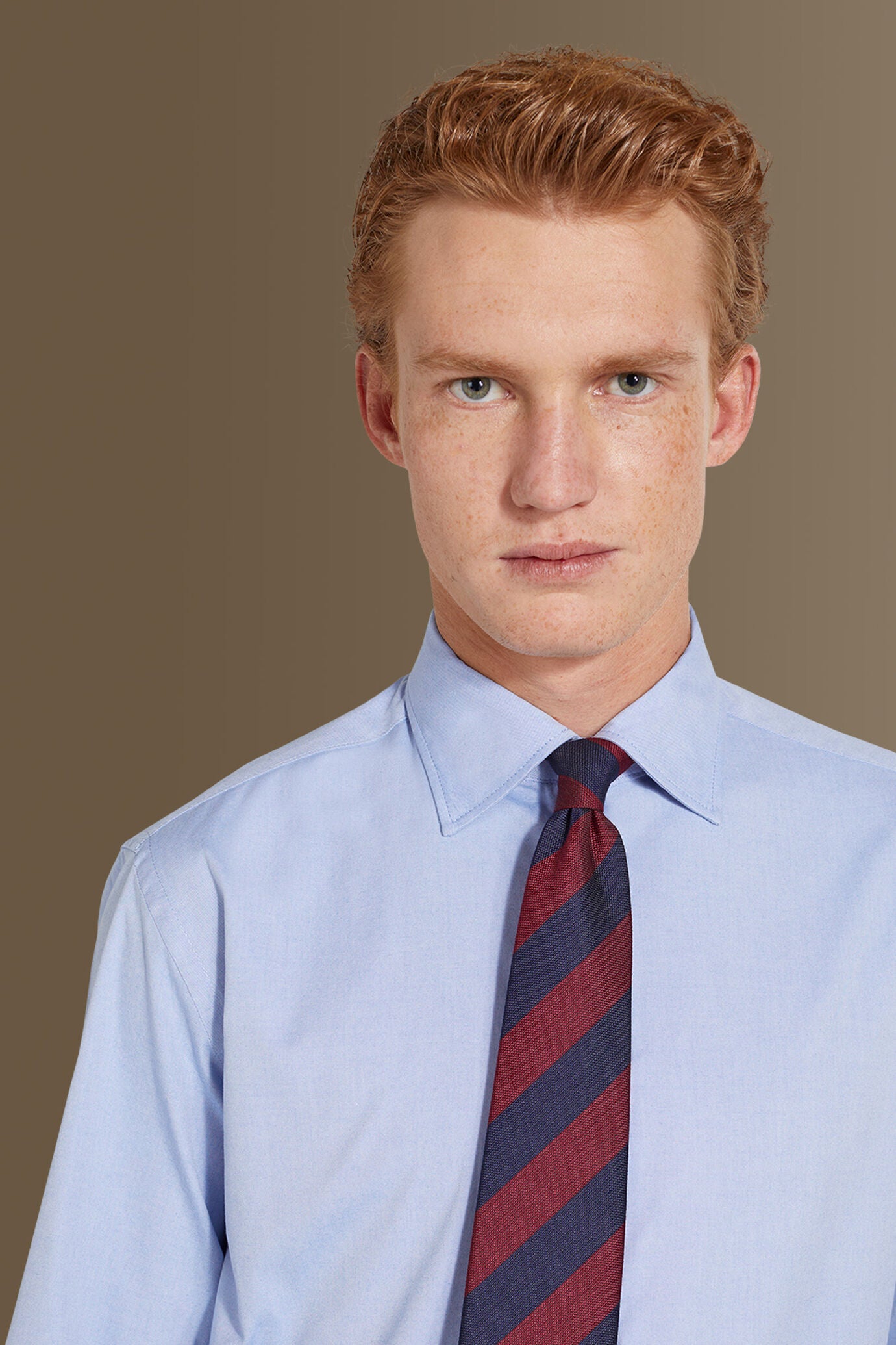 Classic washed shirt french collar pin point fabric