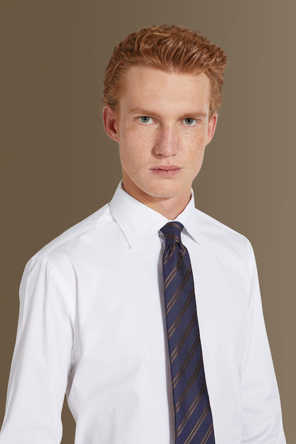 Classic washed shirt french collar pin point fabric