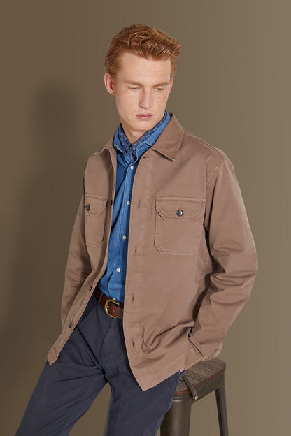 Chambray overshirt french collar