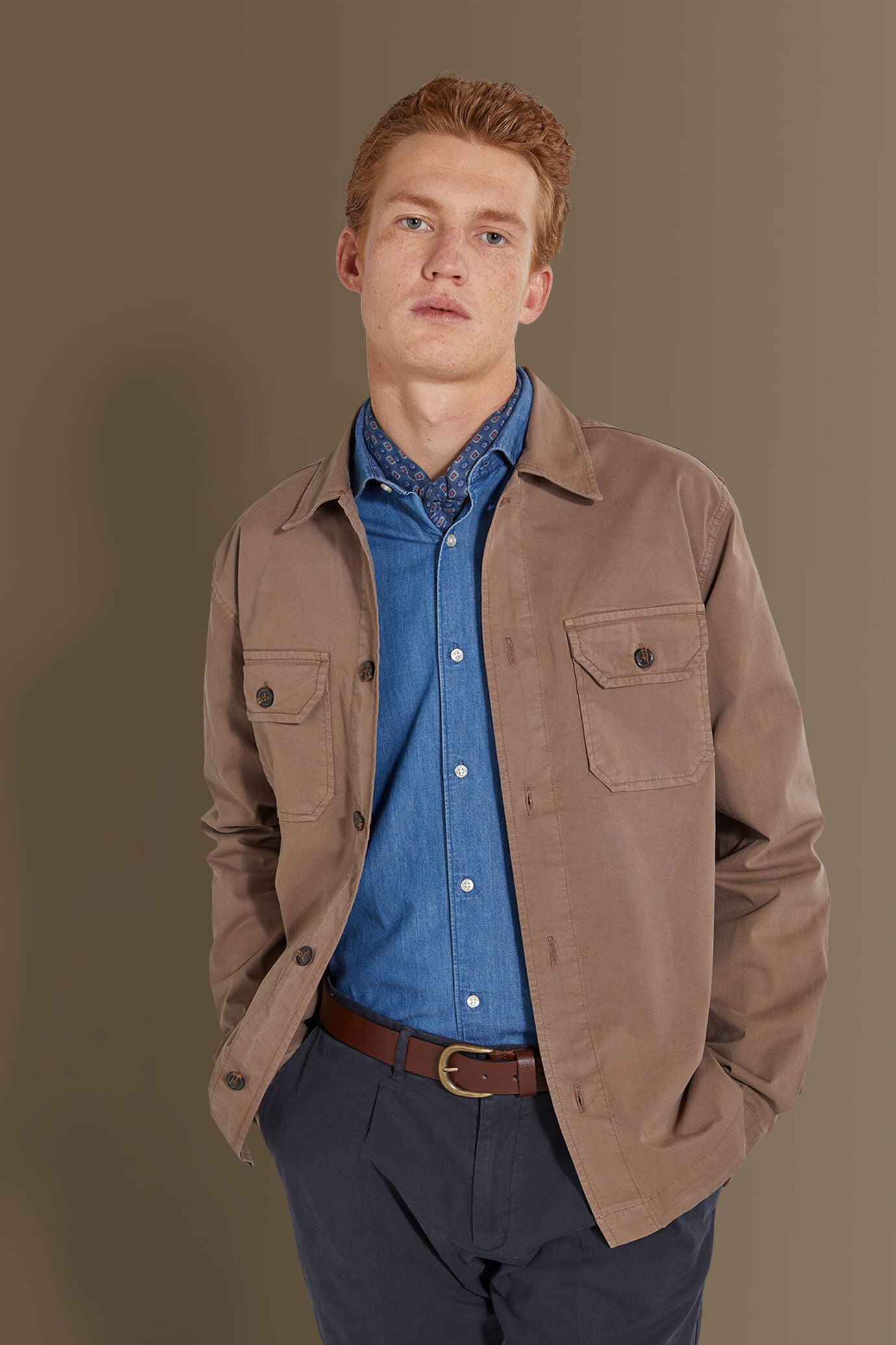 Chambray overshirt french collar