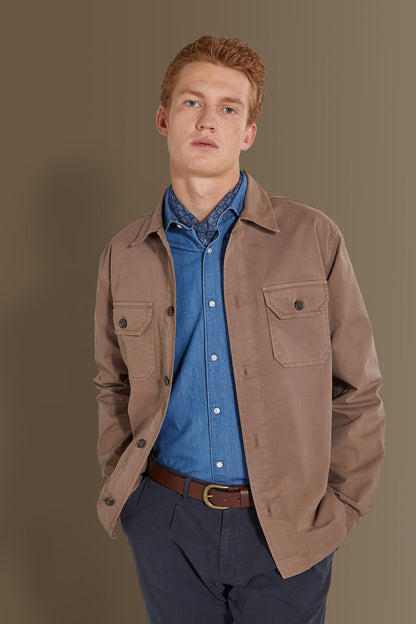 Chambray overshirt french collar