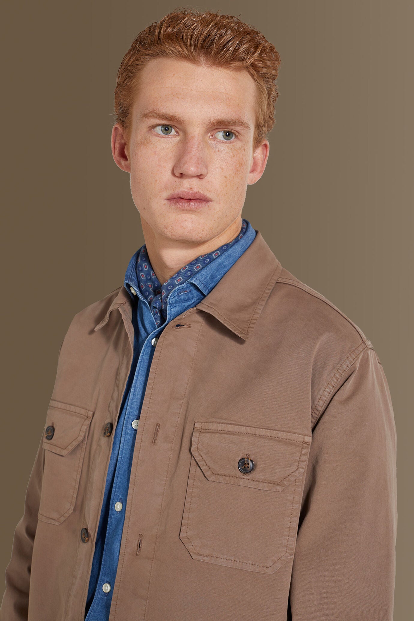 Chambray overshirt french collar
