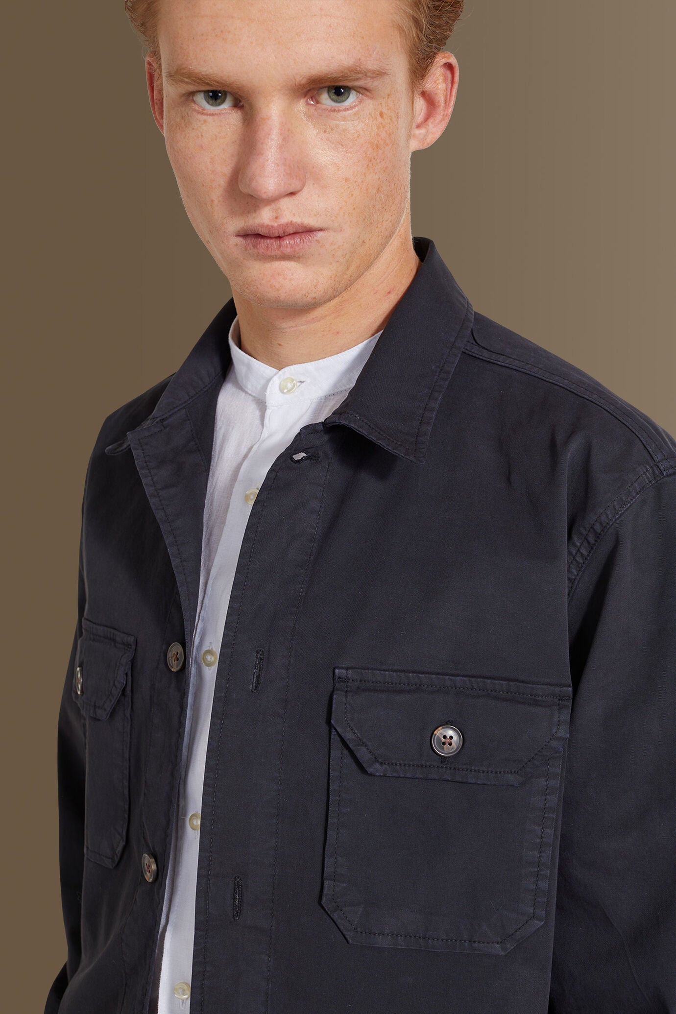 Chambray overshirt french collar