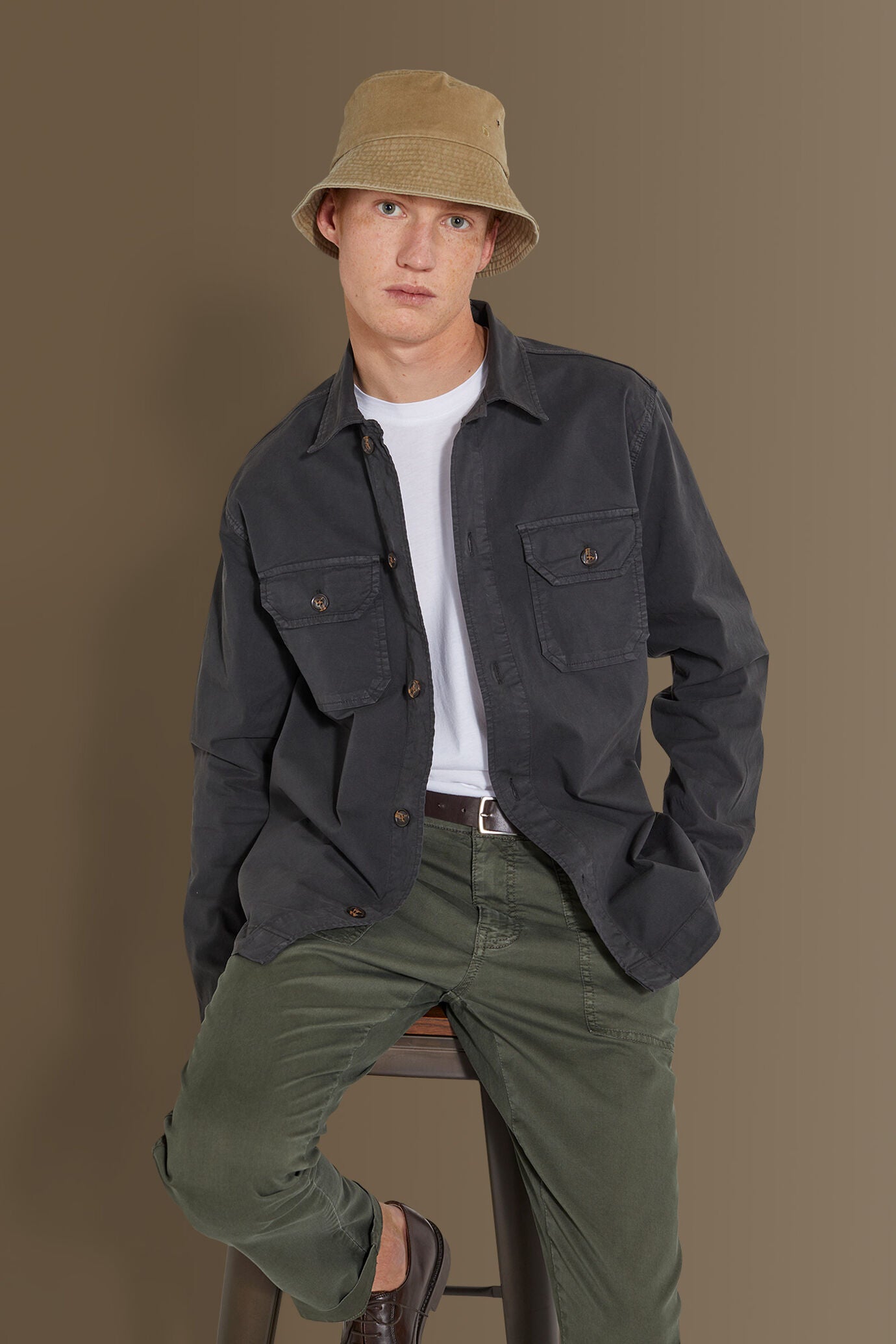 Chambray overshirt french collar