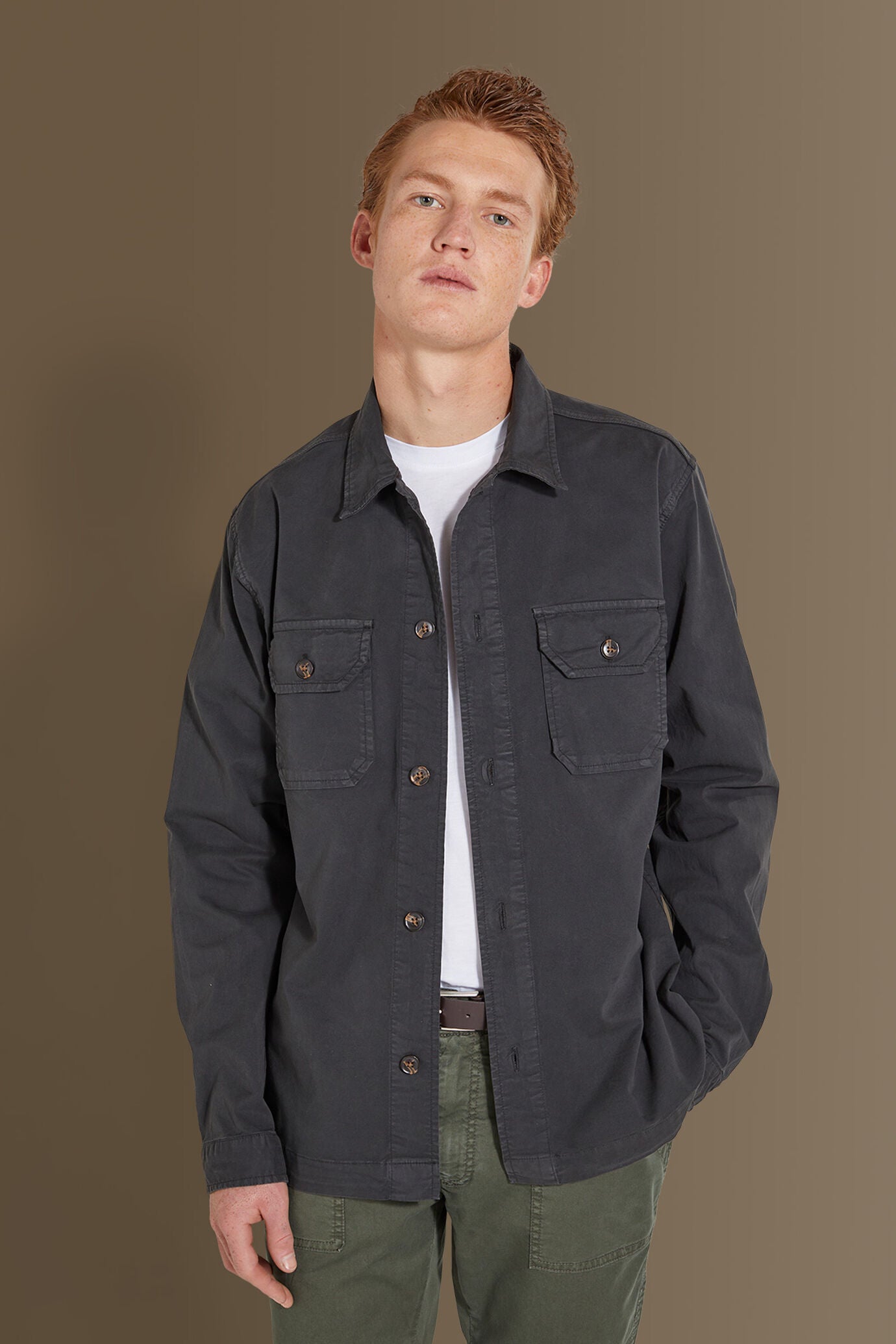 Chambray overshirt french collar