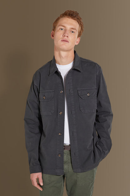 Chambray overshirt french collar