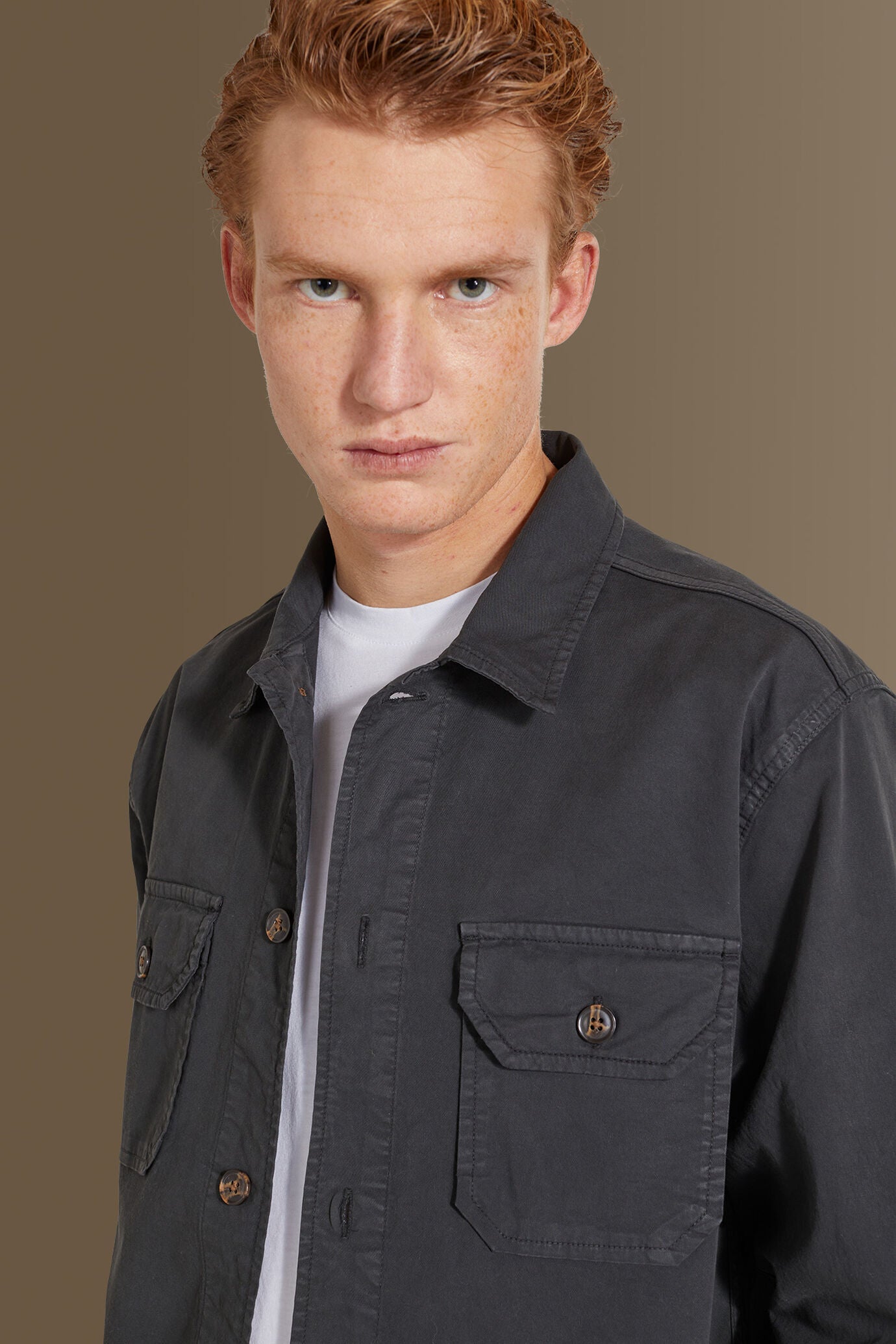 Chambray overshirt french collar