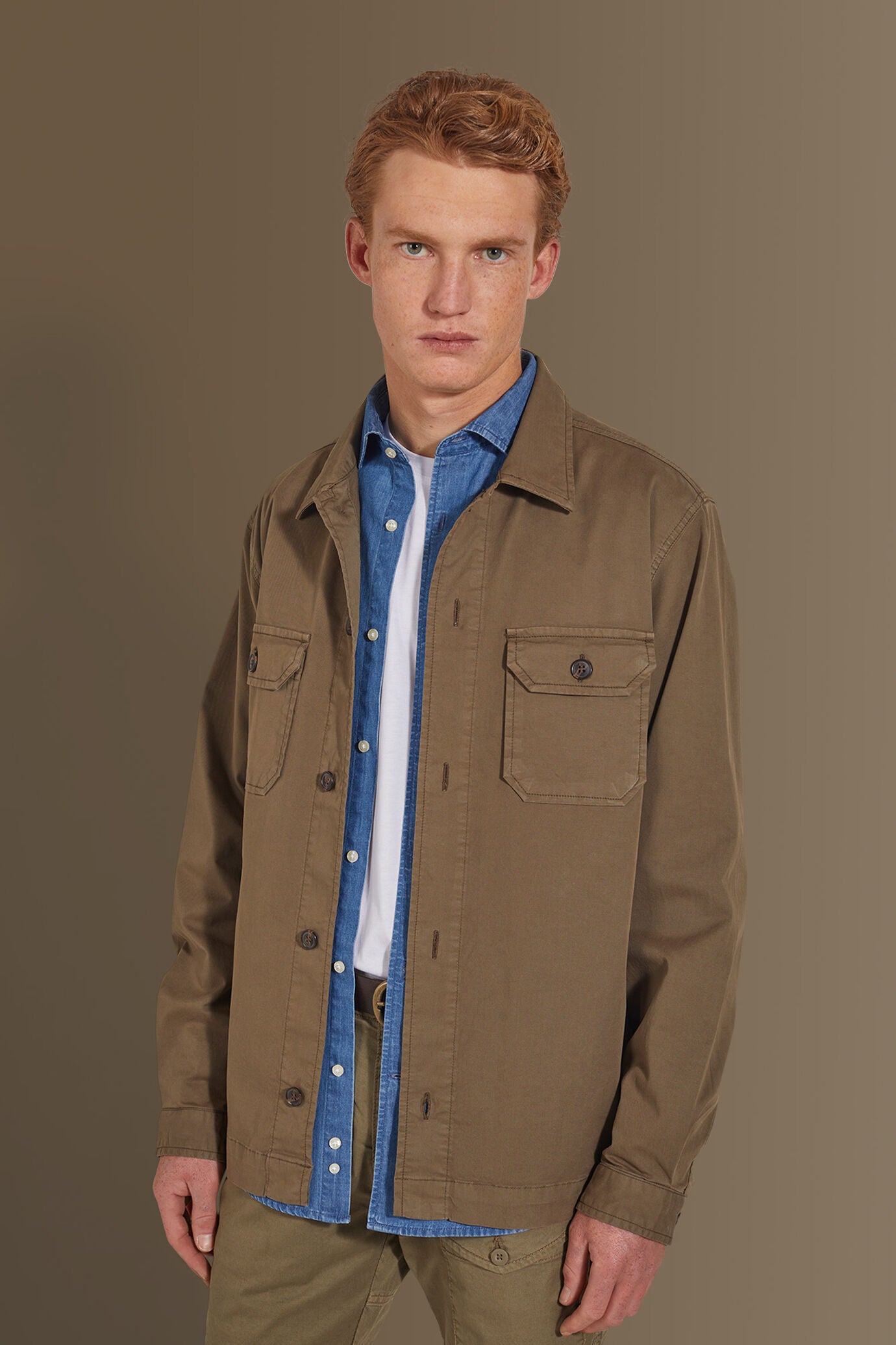 Chambray overshirt french collar