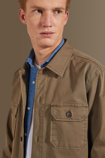 Chambray overshirt french collar