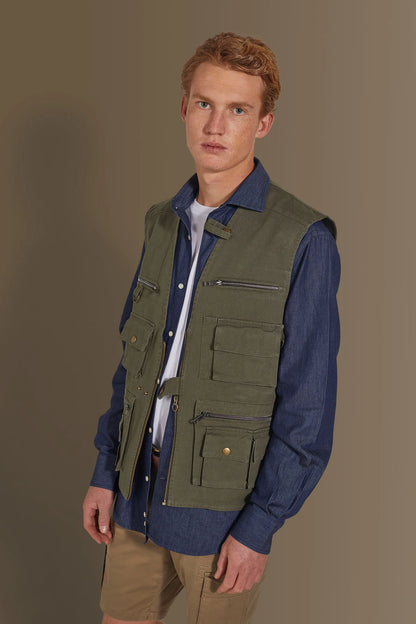 Unlined vest twill construction